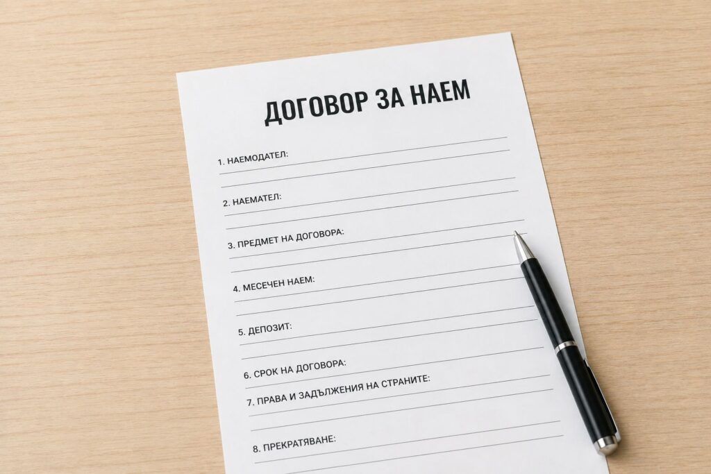 Договор за наем бланка