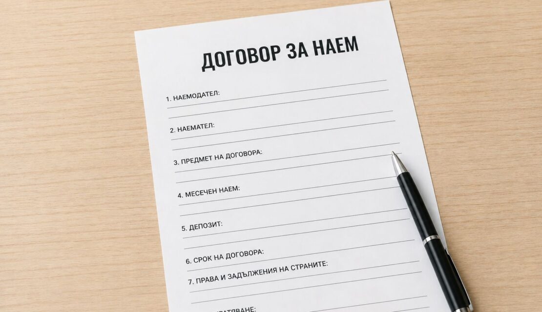 Договор за наем бланка
